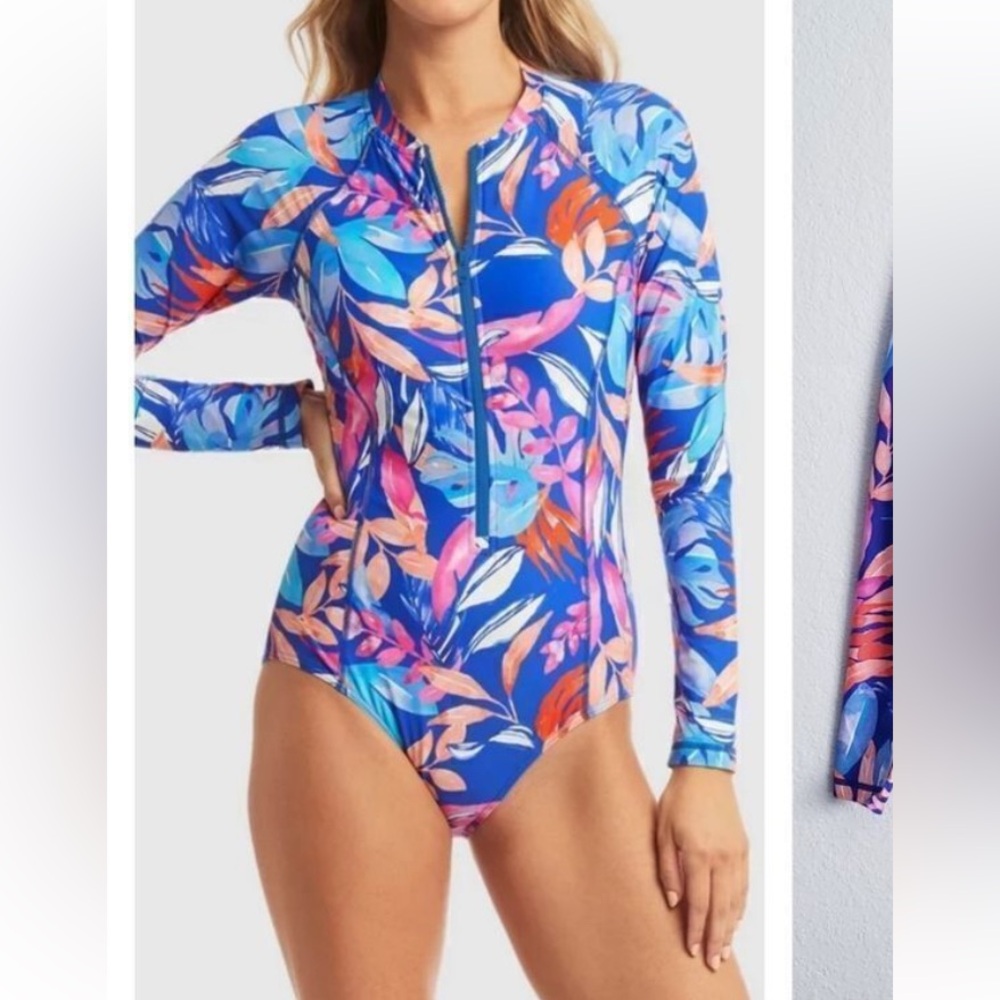 Sea Level Floral Long Sleeve Swimsuit